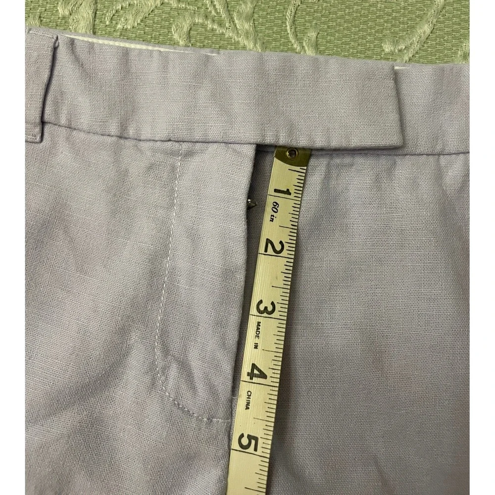 J.Crew Scalloped Hem Shorts Women's Size 4  Linen‎ Blend Pull On Casual Purple